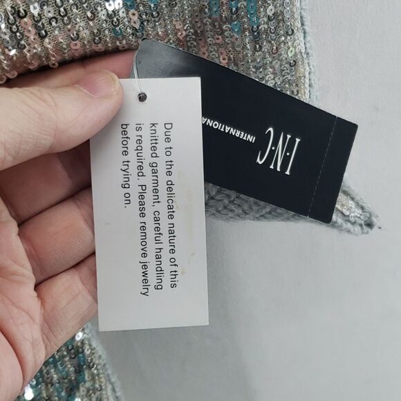 Inc International Concepts Sequin Tunic Gray Size XS *Flaw* (hanger) - Picture 3 of 9